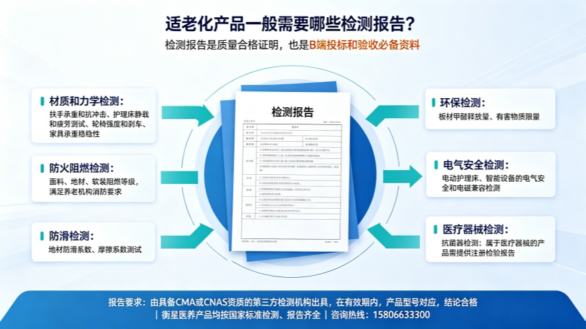 适老化产品一般需要哪些检测报告？