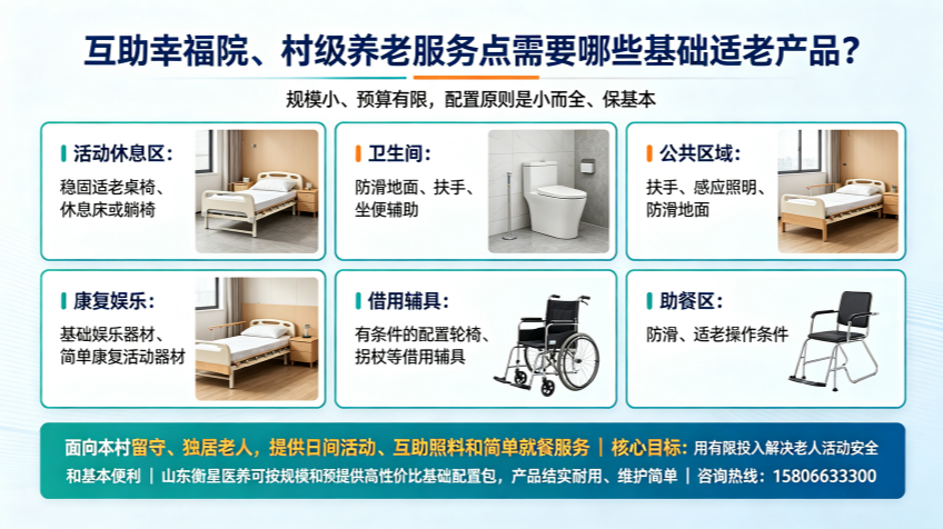 互助幸福院、村级养老服务点需要哪些基础适老产品？