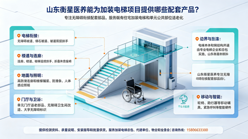 山东衡星医养能为加装电梯项目提供哪些配套产品？