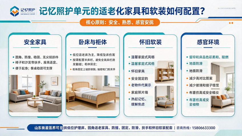 记忆照护单元的适老化家具和软装如何配置？