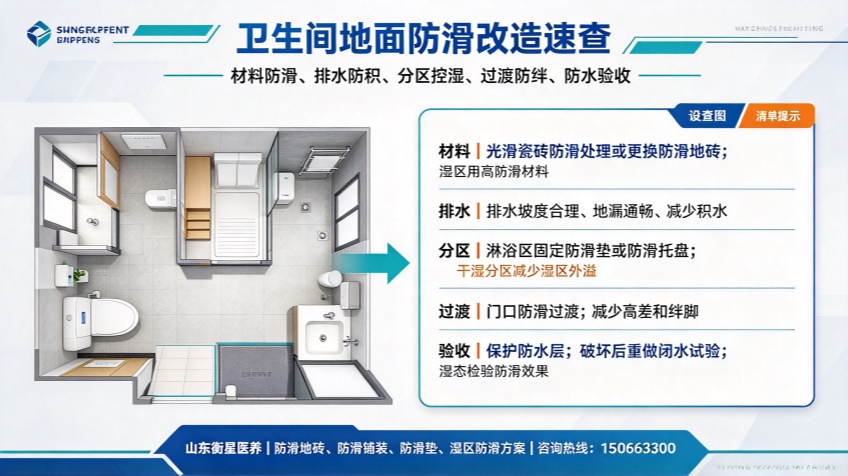 卫生间地面防滑如何改造？